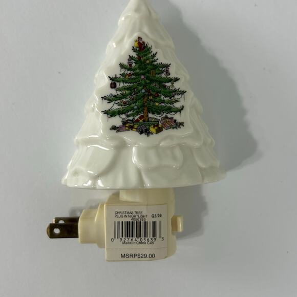 Spode Christmas Tree Night Light in Box Vintage Holiday Retro Nightlight - Picture 2 of 13
